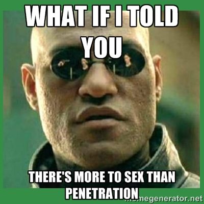 Come on, you know Morpheus downloaded a few tantric sex manuals when he was "training"...