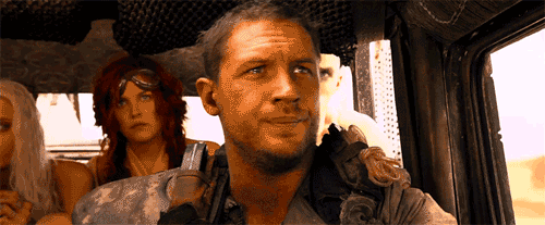 Animated gif of Tom Hardy in "Mad Max: Fury Road", shaking his finger and pointing. Text reads "That's bait".