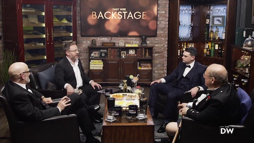 screenshot of "Daily Wire Backstage" with Ben Shapiro and others